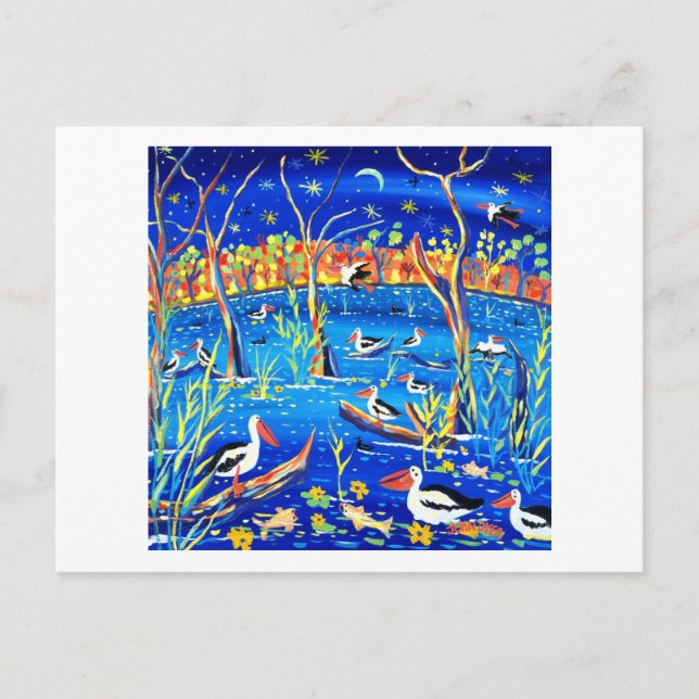 Carte postale Art : Pelican Roost, Banrock Station (Devant)