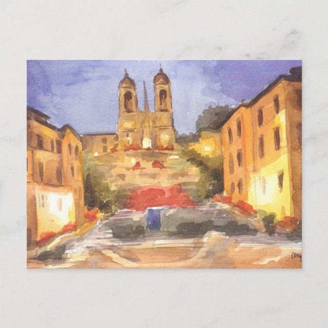Carte Postale Art - Place d'Espagne, Rome (Devant)