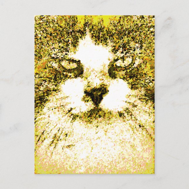 Carte Postale Art Pop Moderne Chat Or (Devant)