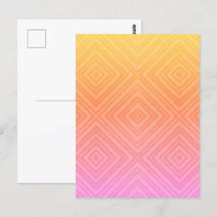 Carte Postale Art Pop Moderne Diamant Hypnotique Pastel Élégant