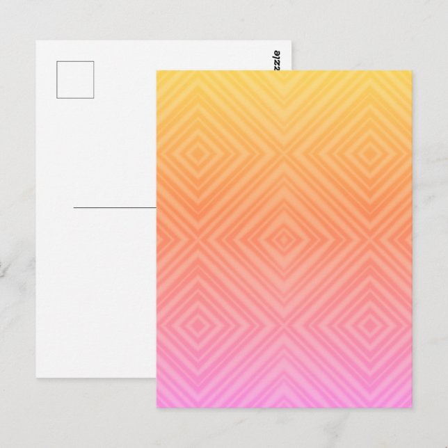 Carte Postale Art Pop Moderne Diamant Hypnotique Pastel Élégant (Devant / Derrière)