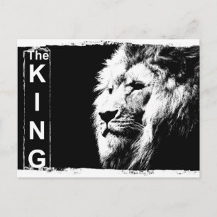 Carte Postale Art Pop moderne Modèle Animal Lion Head The King