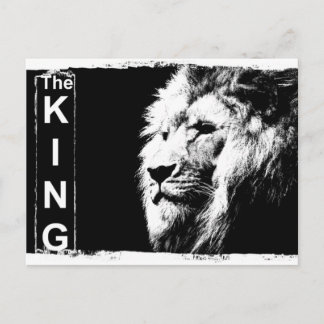 Carte Postale Art Pop moderne Modèle Animal Lion Head The King