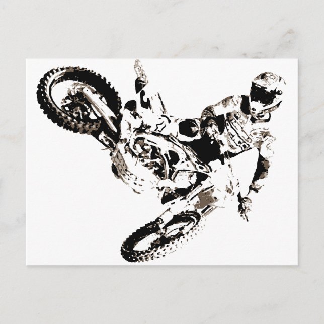 Carte Postale Art Pop Motocross Moto Sport (Devant)