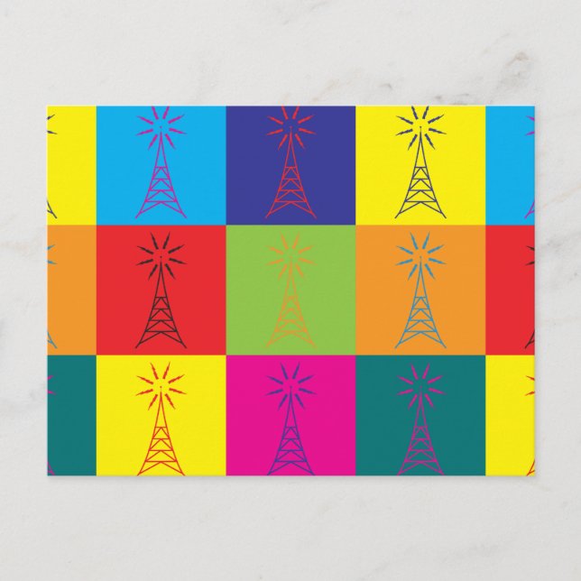 Carte Postale Art pop radio amateur (Devant)