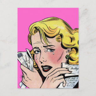 Carte Postale Art romantique vintage - Première romance romantiq