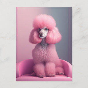 CARTE POSTALE ART ROSE POODLE