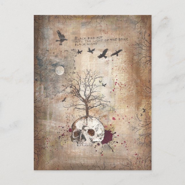 Carte Postale Art sombre de l'arbre mort (Devant)