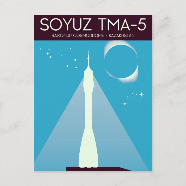 Carte Postale Art spatial Soyouz TMA-5 (Devant)