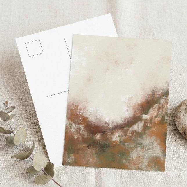 Carte Postale Art texturé de ton neutre abstrait (Send a stylish note to a friend with this neutral abstract art postcard for any occasion.)