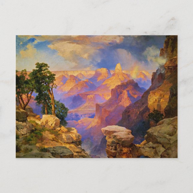 Carte Postale Art Thomas Moran, Grand Canyon avec arc-en-ciel (Devant)