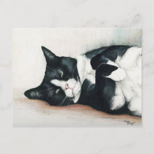Carte postale Art "Tuxedo Cat"