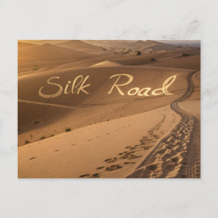 Carte Postale Art typographique du paysage désertique de la Rout