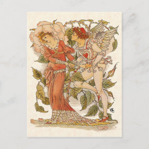 Carte Postale Art Victorien vintage, Rose par Walter Crane