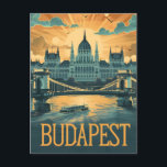 Carte Postale Art Vintage de Budapest<br><div class="desc">Immergez-vous dans l'élégance intemporelle de Budapest avec notre voyage et notre art vintage. Cette pièce captivante capture le charme historique de la ville le long du Danube, orné d'une architecture classique et de l'emblématique Pont des Chaînes. Imaginez-vous en flânant dans les rues vintages, en profitant de la richesse culturelle, et...</div>