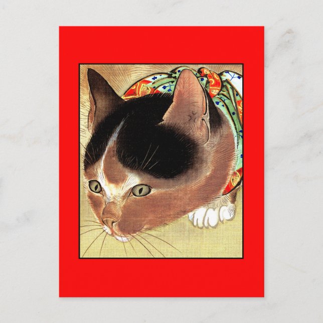 Carte postale : Art vintage de chat : "Chat (Devant)