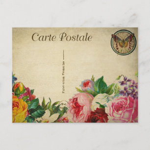 Carte Postale Art Vintage moderne collage français papillon Post