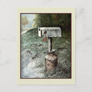Carte Postale Art vintage par B. Mitchell, Boîte aux lettres