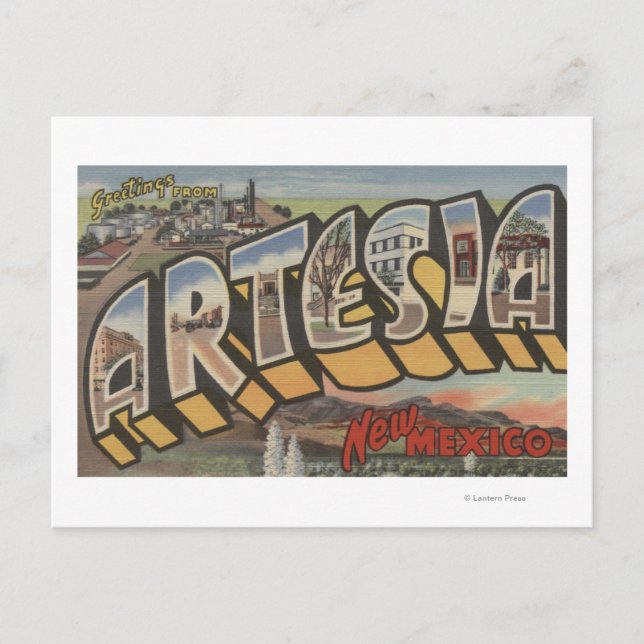 Carte Postale Artesia, Nouveau-Mexique - Grandes scènes de lettr (Devant)