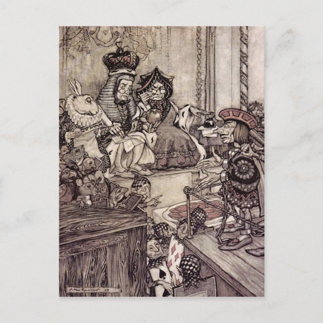 Carte Postale Arthur Rackham Alice Au Pays Des Merveilles (Devant)
