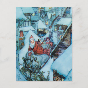 Carte Postale Arthur Rackham illustration de la veille de Noël