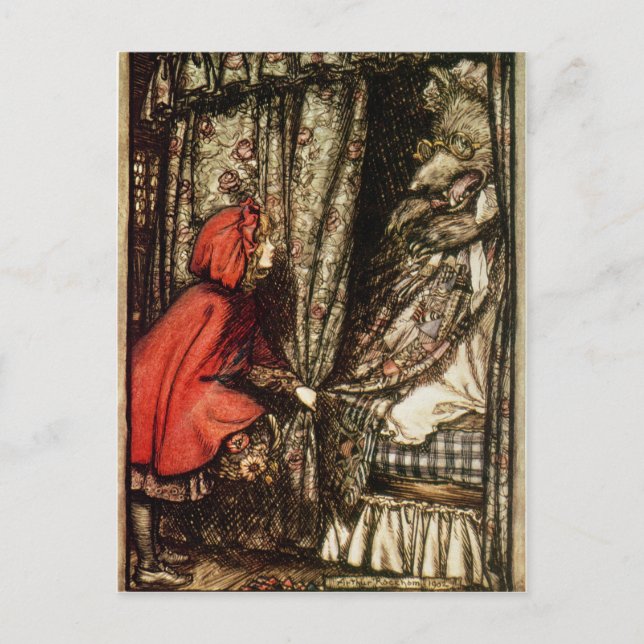 Carte Postale Arthur Rackham | Petit chaperon rouge (Devant)