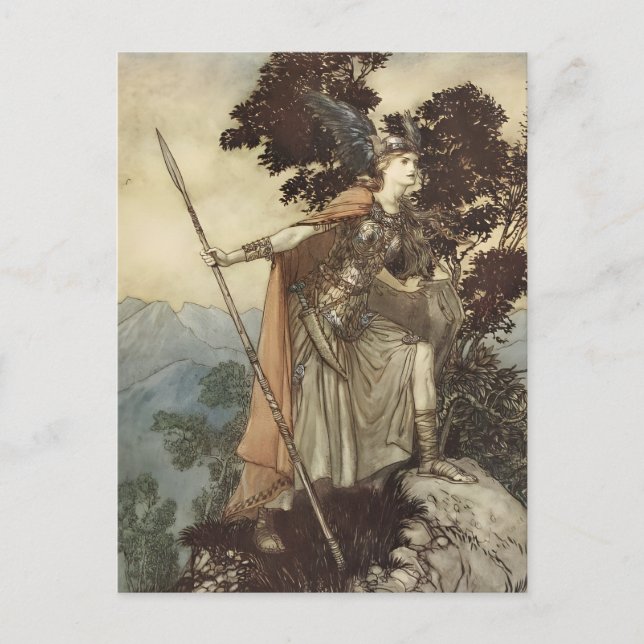 Carte Postale Arthur Rackham Richard Wagner Brünnhilde Viking (Devant)