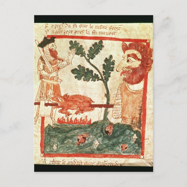 Carte Postale Arthur rencontre la torréfaction géante un porc (Devant)