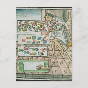 Carte Postale artisan de plumes aztèques