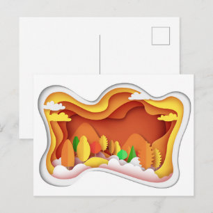 Carte Postale Artisanat en papier Couleurs d'automne 