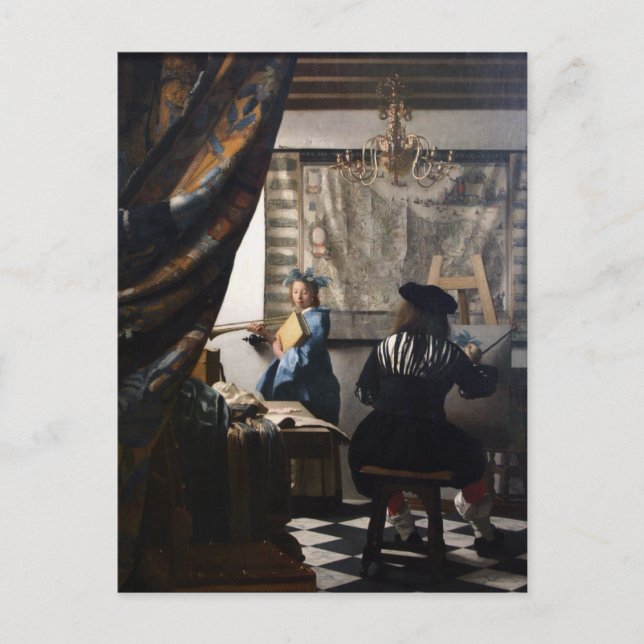 Carte Postale Artiste néerlandais Vermeer Peinture Art de la Pei (Devant)