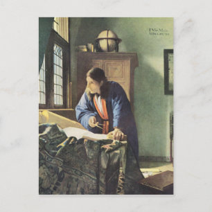 Carte Postale Artiste Néerlandais Vermeer Peinture Le Géographe