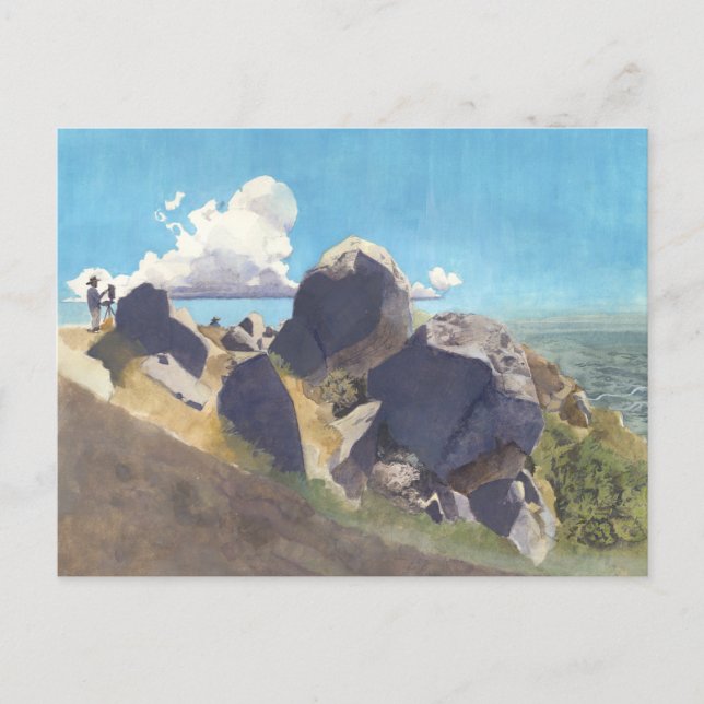 Carte Postale Artiste sur la côte californienne (Devant)