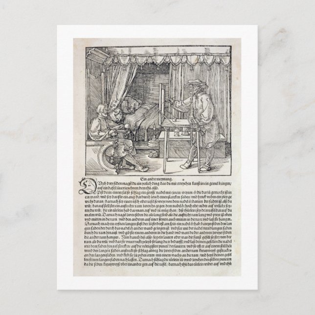 Carte Postale Artiste utilisant la machine à dessin de Durer pou (Devant)