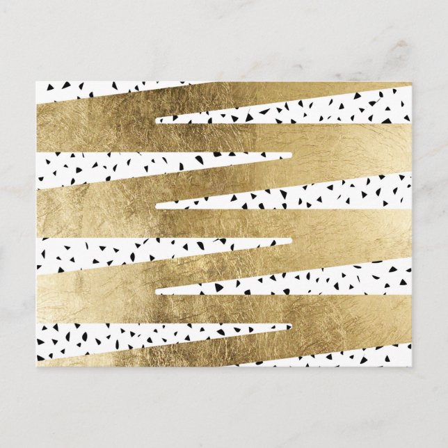 Carte Postale Artistic Chic Gold & Black Zigzag & Abstrait (Devant)