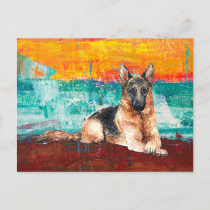 Carte Postale Artistic German Shepherd Abstract