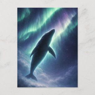 Carte postale artistique Baleine des Aurores boréa