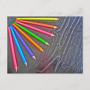 Carte postale artistique crayon coloré