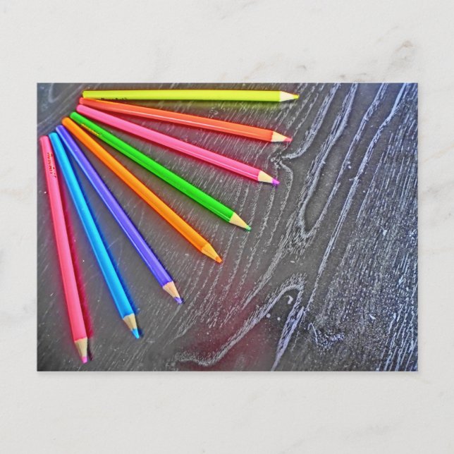 Carte postale artistique crayon coloré (Devant)