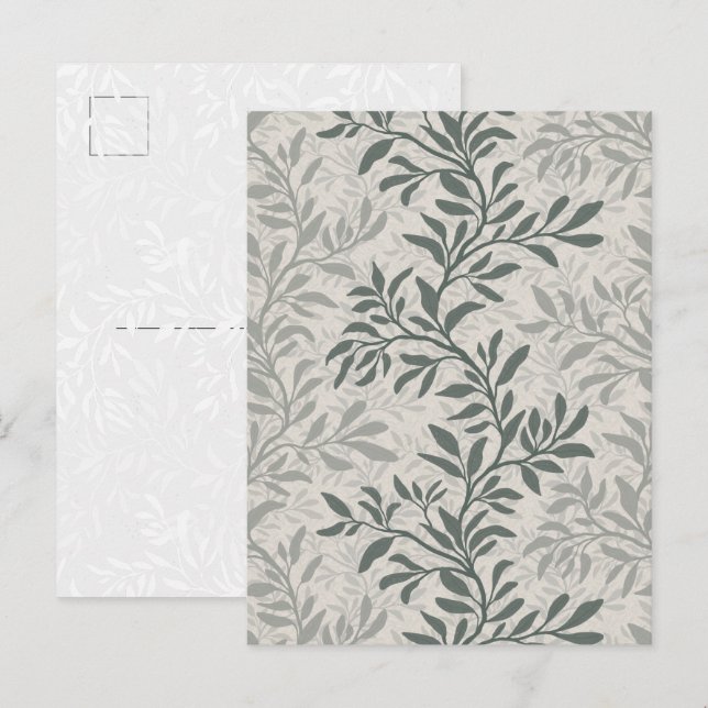 Carte postale artistique de vigne de feuille botan (Devant / Derrière)
