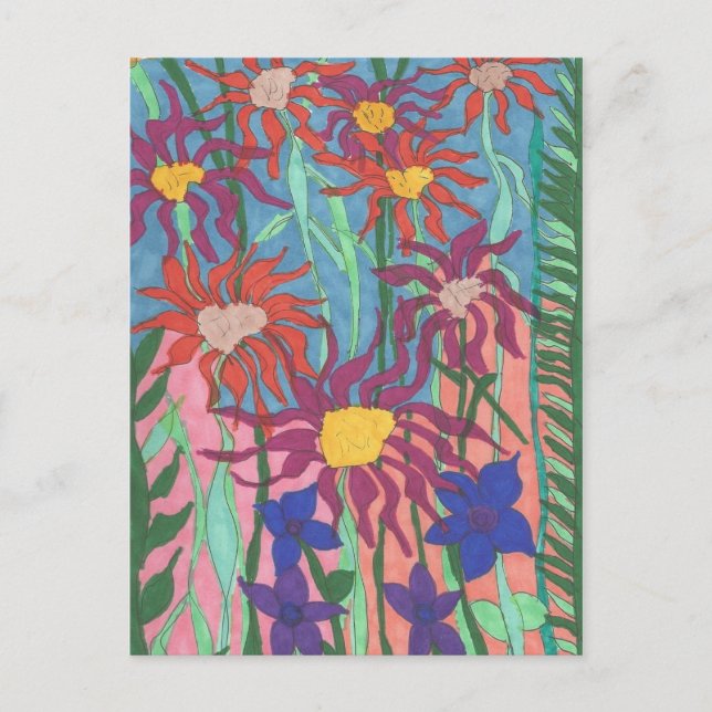 Carte postale artistique Stylo de jardin luxuriant (Devant)