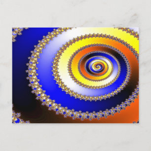 Carte Postale ARTs abstraits - Spirale bleu jaune