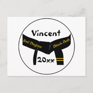 Carte Postale Arts martiaux 2e degré Ceinture noire