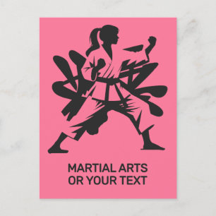 Carte Postale Arts martiaux de texte et de couleur personnalisés