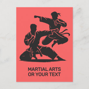Carte Postale Arts martiaux de texte et de couleur personnalisés
