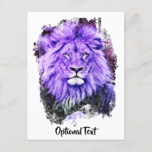 Carte Postale *~* Artsy AP23 Peinture Artistique Violet LION
