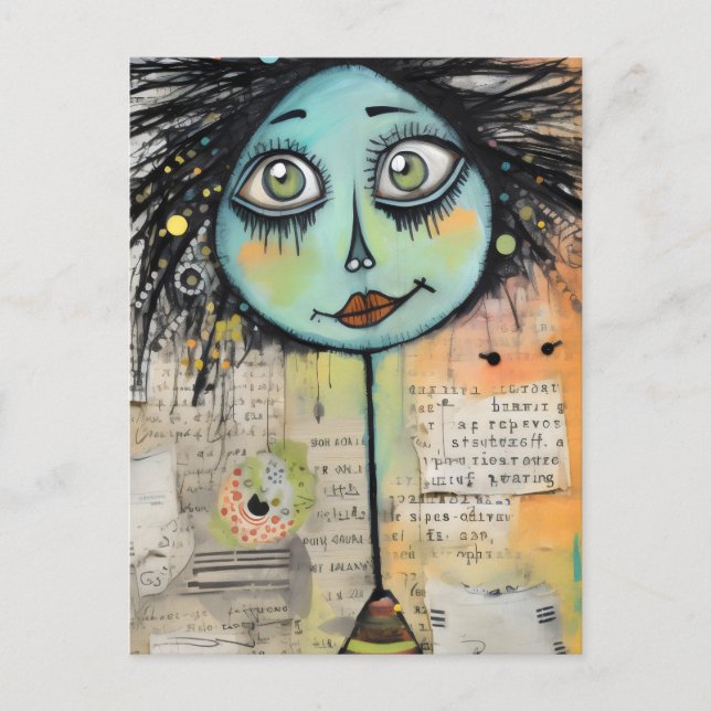 Carte Postale Artsy Ladies 2 yeux verts (Devant)