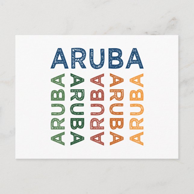 Carte Postale Aruba Cute Coloré (Devant)