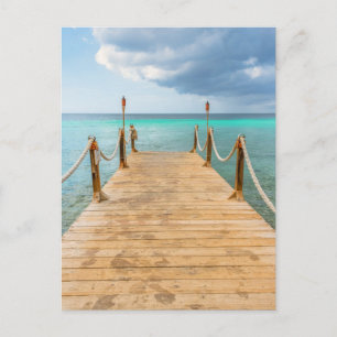 Carte Postale Aruba : Dock en Bois Serein et Océan de Félicité
