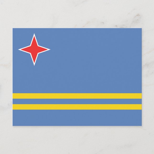 Carte Postale Aruba - Drapeau d'Aruba (Devant)